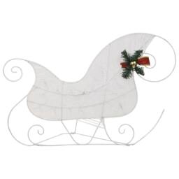 Berkfield Home Reindeer & Sleigh Christmas Decoration 60 LEDs Outdoor White - thumbnail 6