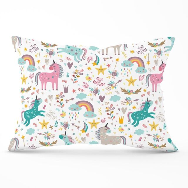 Warren Reed - Designer Unicorn & Rainbows Cushions in Blue - Size: 60 cm x 60 cm - image 1