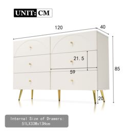 Matteo Sideboard Cabinet for Living Room, 40D x 120W x 85H in Cream - thumbnail 2