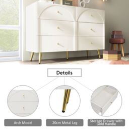 Matteo Sideboard Cabinet for Living Room, 40D x 120W x 85H in Cream - thumbnail 4