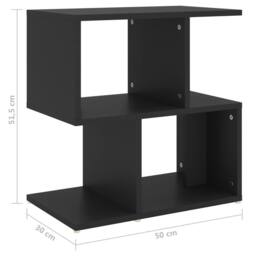 Berkfield Home Elegant Bedside Cabinet Black 50x30x51.5 cm Engineered Wood - thumbnail 7