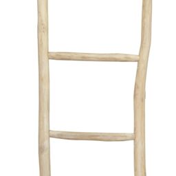 Berkfield Home Towel Ladder with 5 Rungs Teak 45x150 cm Natural in Brown - thumbnail 2