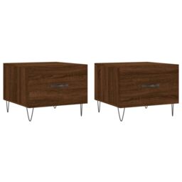 Berkfield Home Coffee Tables 2 pcs Brown Oak 50x50x40 cm Engineered Wood - Size: 50 x 50 x 40 cm - thumbnail 2
