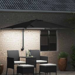 Berkfield Home Traditional Garden Parasol Black 248, 5 x 247, 5 x 119 cm Fabric - thumbnail 1
