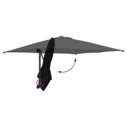 Berkfield Home Traditional Garden Parasol Black 248, 5 x 247, 5 x 119 cm Fabric - thumbnail 8