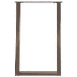 Berkfield Home Modern vidXL Dining Table Legs U-Shaped 2 pcs Natural Steel 70x(7 in Brown - thumbnail 5