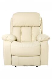 More4Homes Chester Electric Bonded Leather Automatic Recliner Heat & Massage Chair in Cream - thumbnail 3