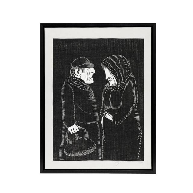"Artery8 Fantasy Man & woman Samuel J De Mesquita Framed Canvas Wall Art in Black - Size: W12"" x H16""" - image 1