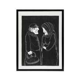 "Artery8 Fantasy Man & woman Samuel J De Mesquita Framed Canvas Wall Art in Black - Size: W12"" x H16""" - thumbnail 1