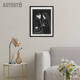 "Artery8 Fantasy Man & woman Samuel J De Mesquita Framed Canvas Wall Art in Black - Size: W12"" x H16""" - thumbnail 3