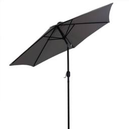 Charles Bentley Garden Metal Patio Umbrella Parasol With Crank & Tilt - Colours in Grey - thumbnail 6