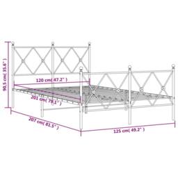 Berkfield Home Metal Bed Frame without Mattress with Footboard White 120x200cm - Size: Small Double - thumbnail 8
