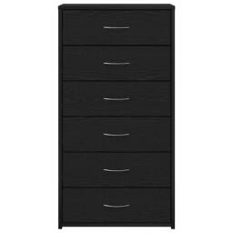 Berkfield Home Sideboard with 6 Drawers Black Oak 50x34x96 cm Engineered Wood - Size: 50 x 34 x 96 cm - thumbnail 6