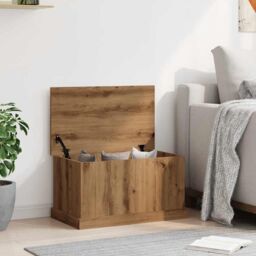Berkfield Home Storage Box Artisan Oak 70x40x38 cm Engineered Wood in Brown - Size: 70 x 40 x 38 cm - thumbnail 3