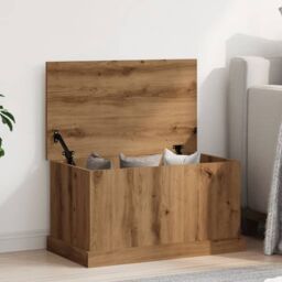Berkfield Home Storage Box Artisan Oak 70x40x38 cm Engineered Wood in Brown - Size: 70 x 40 x 38 cm - thumbnail 1