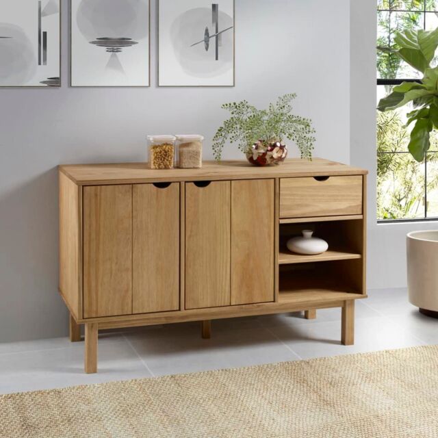 Berkfield Home Sideboard OTTA 114x43x73.5 cm Solid Wood Pine in Brown - image 1