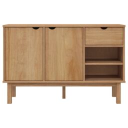 Berkfield Home Sideboard OTTA 114x43x73.5 cm Solid Wood Pine in Brown - thumbnail 3