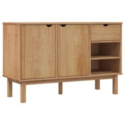 Berkfield Home Sideboard OTTA 114x43x73.5 cm Solid Wood Pine in Brown - thumbnail 2