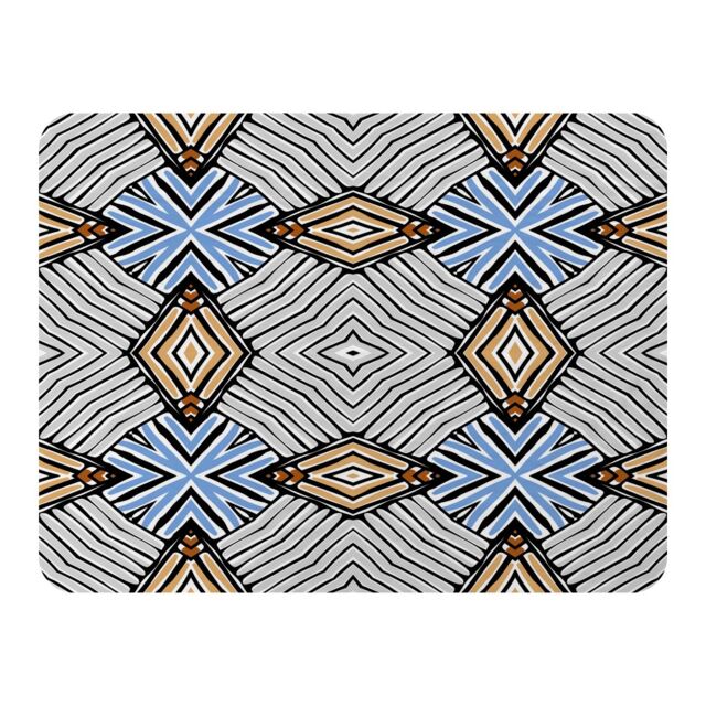 Benjamin Tate Design Abstract Geometric Roughly Hatched Shapes Blanket in Natural - Size: 120 cm x 150 cm - image 1