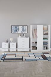 Home Discount Vida Designs 4Pc Bedroom Set 2x3Drawer Bedside, 5Drawer, 3 Dr Wardrobe in White - thumbnail 3