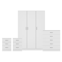 Home Discount Vida Designs 4Pc Bedroom Set 2x3Drawer Bedside, 5Drawer, 3 Dr Wardrobe in White - thumbnail 8