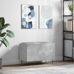 Berkfield Home Record Cabinet Concrete Grey 74.5x38x48 cm Engineered Wood