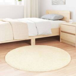 Berkfield Home Shaggy Rug High Pile NAVARRA Cream 100x100 cm Polyester - Size: Medium - thumbnail 3