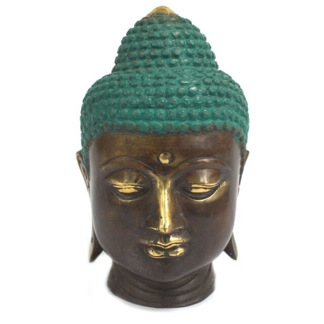 KDMD Large Classic Brass Buddha Head in Gold - image 1