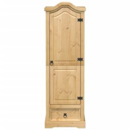 Berkfield Home Wardrobe Corona 55x52x170 cm Solid Wood Pine in Brown - Size: 55 x 52 x 170 cm - thumbnail 4