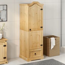 Berkfield Home Wardrobe Corona 55x52x170 cm Solid Wood Pine in Brown - Size: 55 x 52 x 170 cm - thumbnail 3