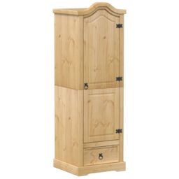 Berkfield Home Wardrobe Corona 55x52x170 cm Solid Wood Pine in Brown - Size: 55 x 52 x 170 cm - thumbnail 2
