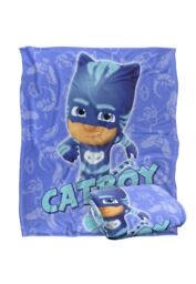 Hasbro PJ Masks Kids Catboy Character Silky Touch Blanket 152x127cm in White - Size: 152x127 cm - thumbnail 2