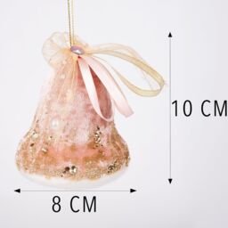 Shatchi Bell Pink 8x10cm - Christmas Hanging Decoration - Size: 8x10 cm - thumbnail 2