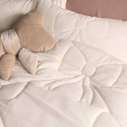 OHS Bow Lattice Coverless 7.5 TOG Duvet Bedding Set with Pillowcase in Ivory - Size: Single - thumbnail 3