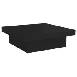 Berkfield Home Coffee Table Black 90x90x28 cm Engineered Wood - Size: 90 x 90 x 28 cm - thumbnail 1