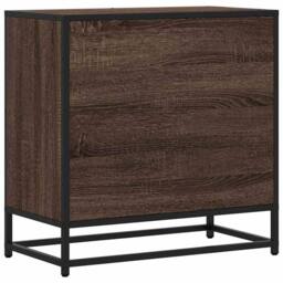 Berkfield Home Elegant Bedside Cabinet Brown Oak 60x31x60 cm Engineered Wood and - Size: 60 x 31 x 60 cm - thumbnail 7