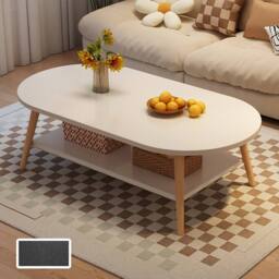 Ventryn Space-Saving Modern Two-Layer Coffee Table in White - thumbnail 3