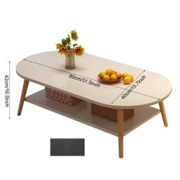 Ventryn Space-Saving Modern Two-Layer Coffee Table in White - thumbnail 2