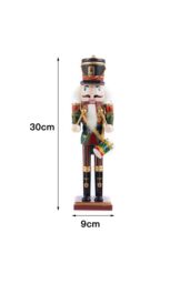 Living and Home Wooden Nutcracker Soldier Figurine Christmas Ornament in Red - thumbnail 3