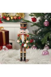 Living and Home Wooden Nutcracker Soldier Figurine Christmas Ornament in Red - thumbnail 6