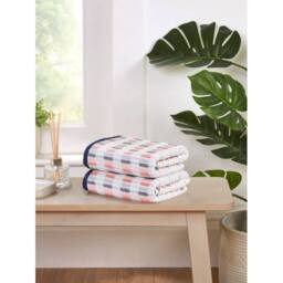 Rapport Home Santa Cruz Pure Cotton Striped Face, Hand, Bath Towel & Bath Sheet Set in White
