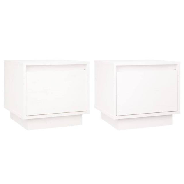 Berkfield Home Bedside Cabinets 2 pcs White 35x34x32 cm Solid Wood Pine - Size: 35 x 34 x 32 cm - image 1