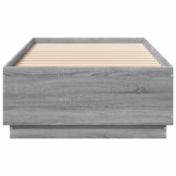 Berkfield Home Bed Frame with LED without Mattress Grey Sonoma 90x200 cm - thumbnail 6