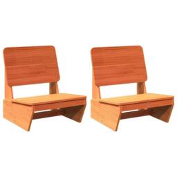Berkfield Home Beautiful Garden Chairs 2 pcs Wax Brown 60x64x70.5 cm Solid Wood Pine - thumbnail 3