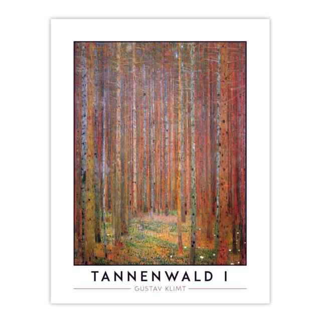 "Artery8 Gustav Klimt Tannenwald I Fir Forest Painting Wall Art Print in Brown - Size: W24"" x H32""" - image 1