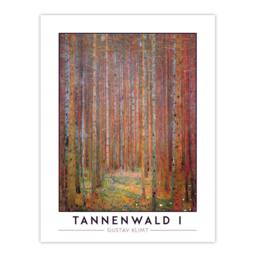 "Artery8 Gustav Klimt Tannenwald I Fir Forest Painting Wall Art Print in Brown - Size: W24"" x H32""" - thumbnail 1