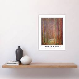 "Artery8 Gustav Klimt Tannenwald I Fir Forest Painting Wall Art Print in Brown - Size: W24"" x H32""" - thumbnail 4