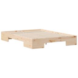 Berkfield Home Floor Bed Frame with Storage Brown 120 x 190 cm Solid pine wood in Light Tan