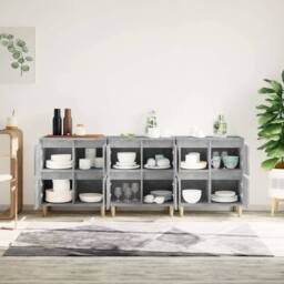 Berkfield Home Sideboards 3 pcs Concrete Grey 60x35x70 cm Engineered Wood - Size: 60 x 35 x 70 cm - thumbnail 1