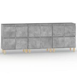 Berkfield Home Sideboards 3 pcs Concrete Grey 60x35x70 cm Engineered Wood - Size: 60 x 35 x 70 cm - thumbnail 3